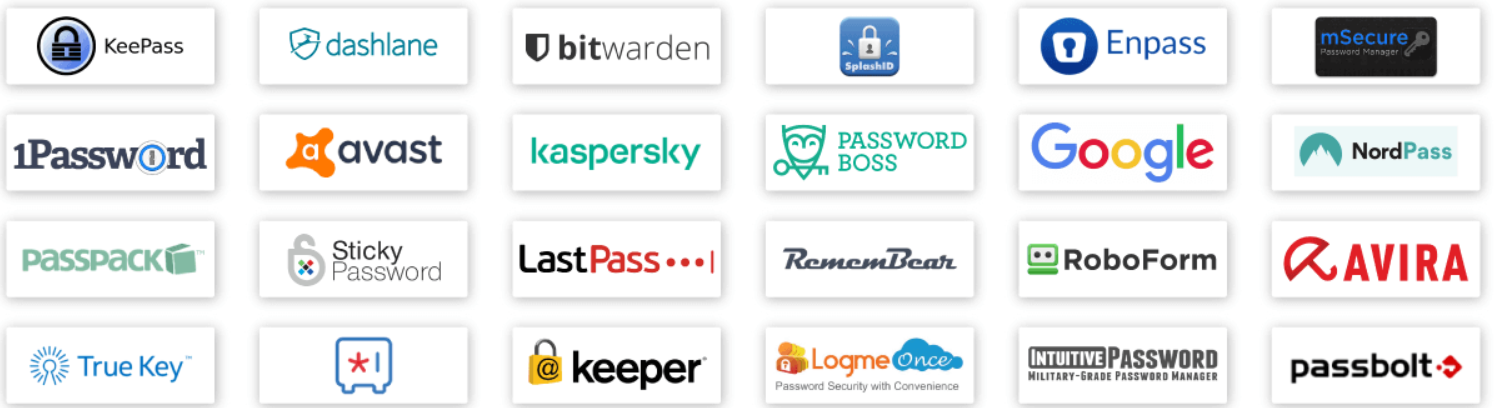Various password managers